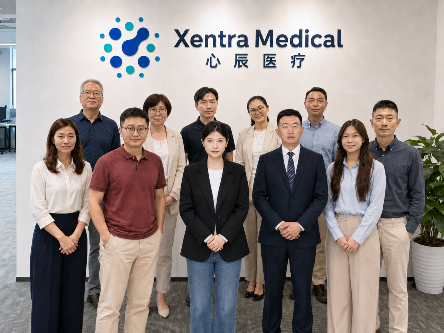 Xentra Medical operations and leadership team at the company office